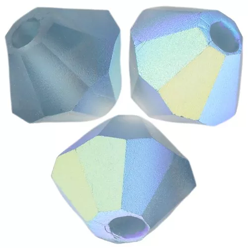 4mm Preciosa bicones beads - Rondelle Bead - Montana AB Matt x30