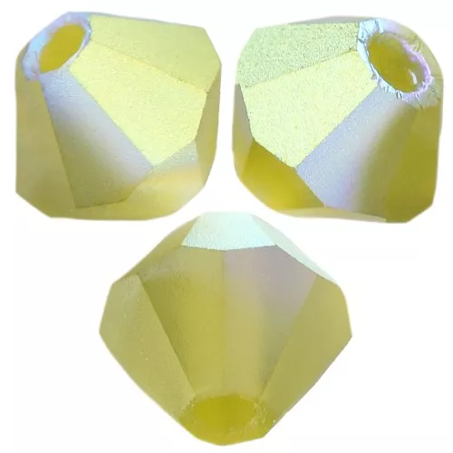 4mm Preciosa bicones beads - Rondelle Bead - Olivine AB Matt x30