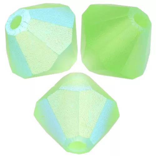 4mm Preciosa bicones - Rondelle Bead - Peridot AB Matt x30
