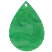 31x22 mm acetate teardrop pendant - Pearlescent marbled green x1