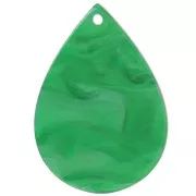 31x22 mm acetate teardrop pendant - Pearlescent marbled green x1