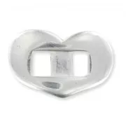 Heart clasp for 5mm lace Old Silver tone x1