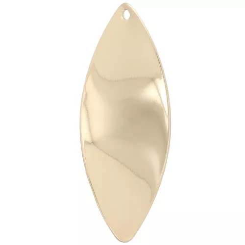 29x11mm Oval Wavy Pendant - Gold x1