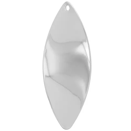 29x11mm Oval Wavy Pendant - Rhodium x1