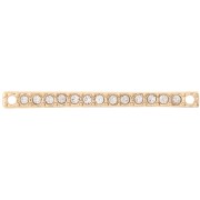 30x2mm bar spacer with rhinestones - Gold - Crystal x1|raw }}