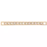 30x2mm bar spacer with rhinestones - Gold - Crystal x1