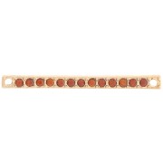 30x2mm bar spacer with rhinestones - Gold - Cognac x1