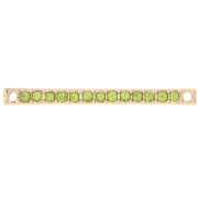 30x2mm bar spacer with rhinestones - Gold - Light green x1|raw }}