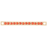 30x2mm bar spacer with rhinestones - Gold - Orange x1