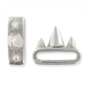 Spike Slider bead  6x17 mm Old Silver tone x1|raw }}