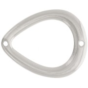 26x21mm Hollow drop spacer - Silver Tone x1|raw }}