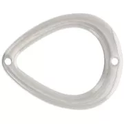 26x21mm Hollow drop spacer - Silver Tone x1