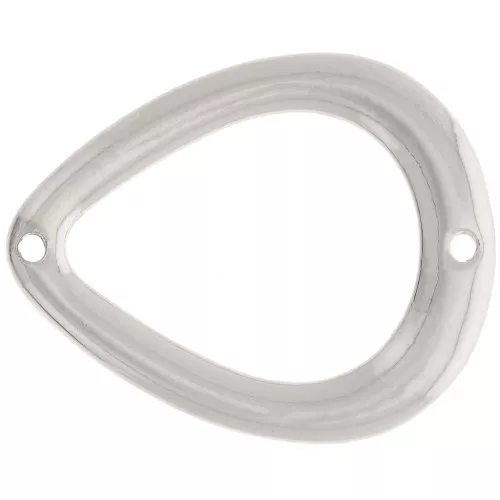 26x21mm Hollow drop spacer - Silver Tone x1