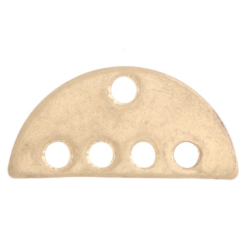 8x17mm Multi-hole half-circle chandelier spacer - Vintage Gold x1
