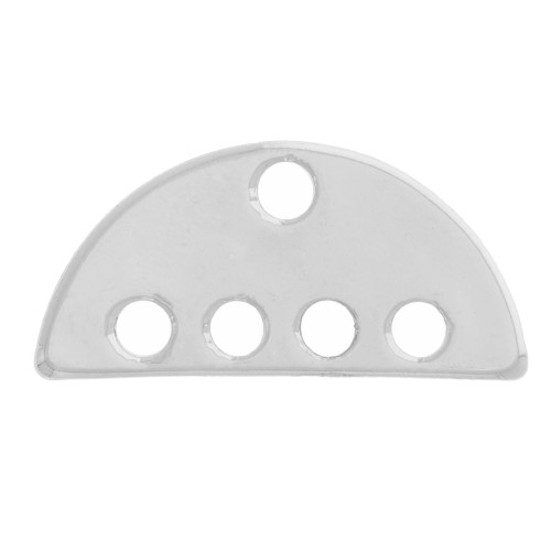 8x17mm Multi-hole half-circle chandelier spacer - Silver Tone x1