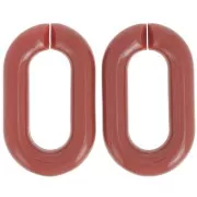 39x23mm Oval acrylic link - Dark brick x1