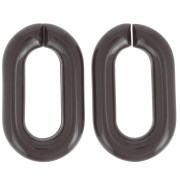 39x23mm Oval acrylic link - Chocolate x1