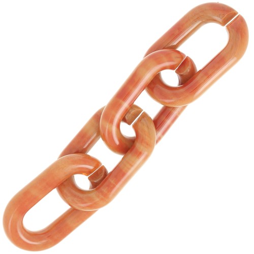 39x23mm Oval acrylic link - Marbled Terracotta x1
