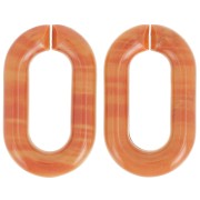 39x23mm Oval acrylic link - Marbled Terracotta x1