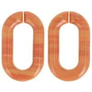 39x23mm Oval acrylic link - Marbled Terracotta x1