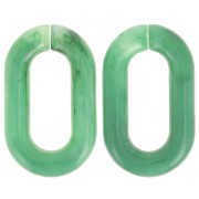 39x23mm Oval acrylic link - Green Marbled x1