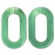 39x23mm Oval acrylic link - Green Marbled x1