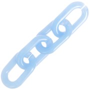 39x23mm Oval acrylic link - Sky Blue Marbled - White x1