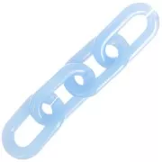 39x23mm Oval acrylic link - Sky Blue Marbled - White x1