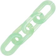 39x23mm Oval transparent acrylic link - Marbled Mint - White x1|raw }}