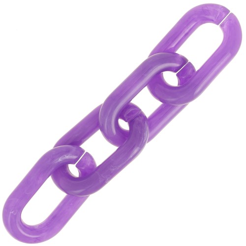 39x23mm Oval transparent acrylic link - Purple marbled - White x1