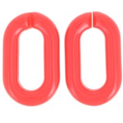 39x23mm Oval transparent acrylic link - Red x1