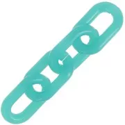 39x23mm Oval transparent acrylic link - Turquoise blue x1