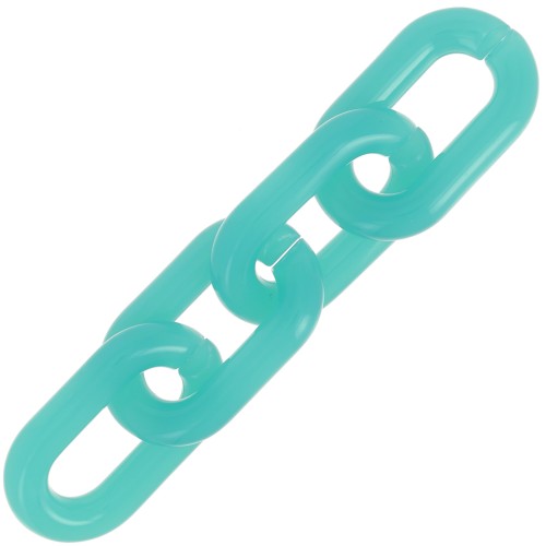 39x23mm Oval transparent acrylic link - Turquoise blue x1