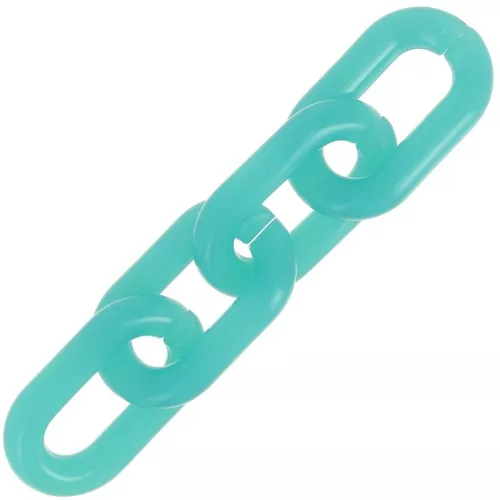 39x23mm Oval transparent acrylic link - Turquoise blue x1