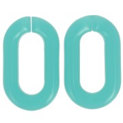 39x23mm Oval transparent acrylic link - Turquoise blue x1