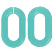 39x23mm Oval transparent acrylic link - Turquoise blue x1