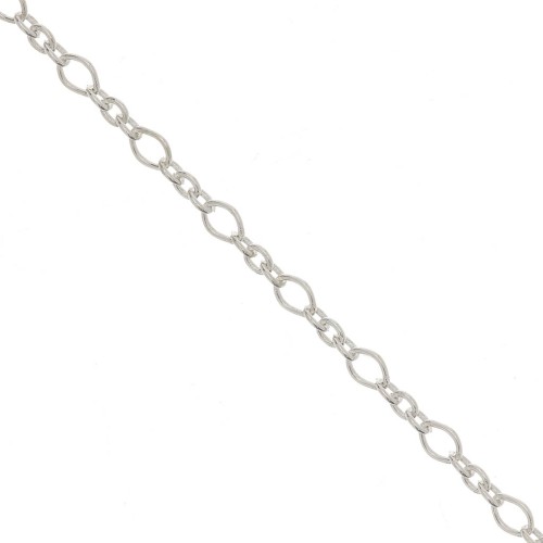 Cable chain links (1x3) Chain 2.2mm 925 Sterling Silver x1m