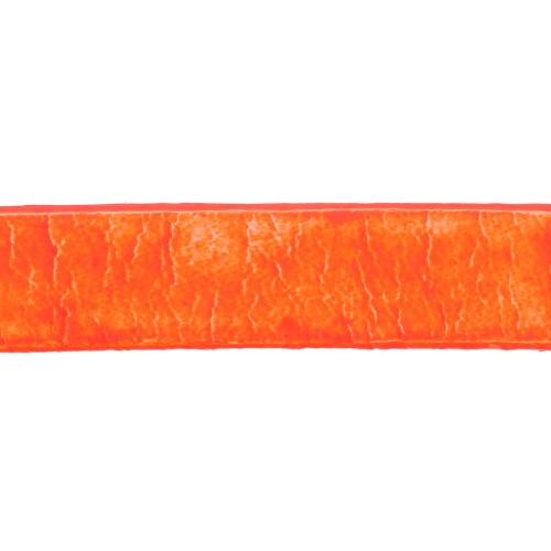 Leather lace 10mm Orange Fluo x30cm