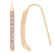 22x2mm rhinestone earwires with hole - Gold Tone - Lilac x2|raw }}