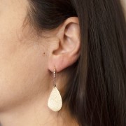 22x2mm rhinestone earwires with hole - Gold Tone - Crystal x2