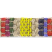 Lace leather covered with a linen weave 10mm Yellow x30cm