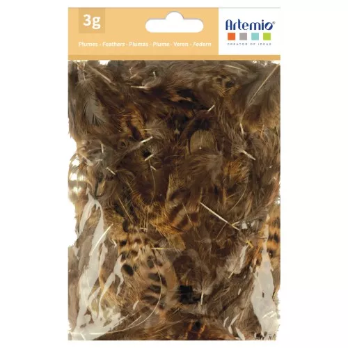 Tiger feathers 3 to 6cm for jewelry and DIY decoration - Natural x3gr