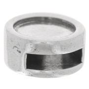 Round Slider bead for lace 10mm old-silver tone x1