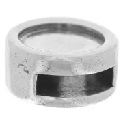 Round Slider bead for lace 10mm old-silver tone x1