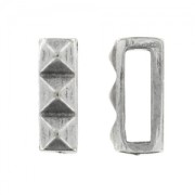 Decorated Slider bead for lace 10mm old-silver tone x1|raw }}