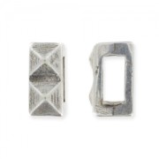 decorated Slider bead for 3mm cords Old silver tone x1|raw }}