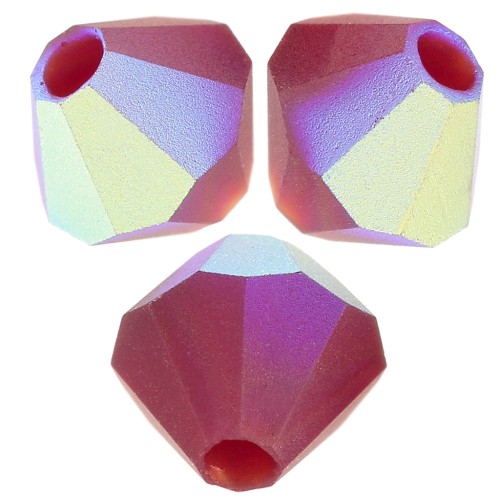 4mm Preciosa - Rondelle Bead - Siam AB Matt x30