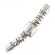 Terminal for 5mm hollow plastic cord Old Silver tone x1