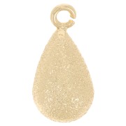 14x7mm diamond effect drop charm with open ring - Gold Tone x1|raw }}