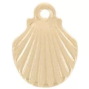 13x10mm Shell Charm - Gold Tone x1